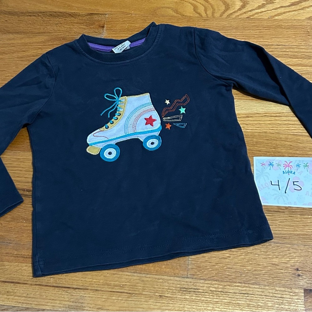 Kids Long Sleeve Tee with Roller Skate Design